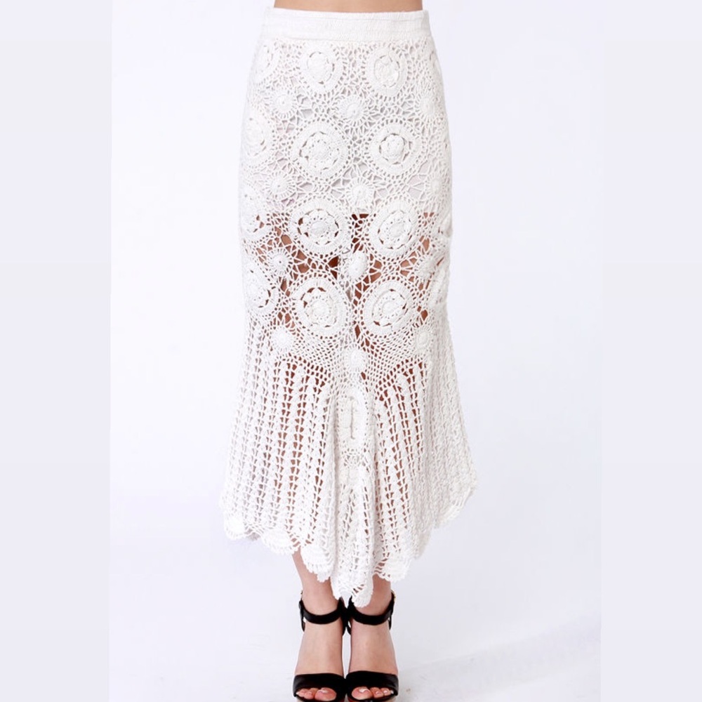Billabong With Luv Crochet Maxi Skirt